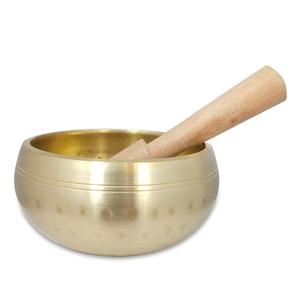 <b>Tibetan</b> <b>Singing</b> <b>Bowls</b> Set Manufacturer Meditation Sound <b>Bowl</b> Hand Hammered Polished Gold-plated Yoga Mindfulness Healing Chakra - Product Image 5