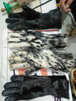 Mitaines de cyclisme personnalisées en cuir de vachette noir avec fourrure de lapin, écran tactile thermique, gants chauds pour femmes et filles, sports de plein air