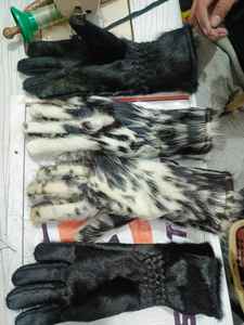 Guantes de Piel de Vaca Negra Personalizados con Lana de Angora, Guantes Cálidos de Piel para Mujer, Niñas, Deportes al Aire Libre, Guantes de Piel de Vaca - Product Image 5