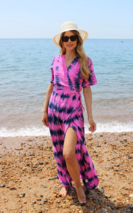 Nuevo Vestido Maxi sin Mangas con Estampado Tie Dye Hecho a Mano, Ecológico, Estilo Boho para Mujer, Venta al Por Mayor OEM - Product Image 5