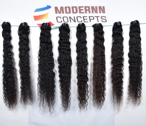 Vente en gros d'extensions de cheveux humains de temple indien vierge naturel à cuticules alignées à 100% ° Styles afro bouclés et crépus Styles de vague profonde en vrac - Product Image 4