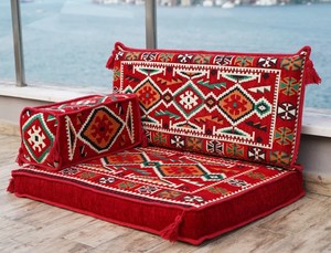 Asientos de suelo árabe Sofá de suelo árabe Piso de asiento Árabe | 190*70cm Juego de fundas en blanco de 4 piezas - Product Image 3