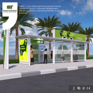 Ngoài trời nhôm cấu trúc xe buýt dừng nơi trú ẩn với hộp đèn quảng cáo Bảng điều chỉnh - Product Image 3