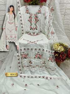 Nuevo traje de organza pesado estilo pakistaní bordado elegante trabajo impresión Digital para ropa de fiesta venta en línea - Product Image 6