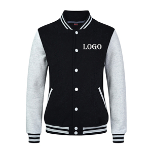 Chaqueta universitaria de manga larga con cuello para hombre levantado de alta calidad con estampado de logotipo personalizado de nuevo diseño 2025 - Product Image 1