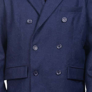Abrigo de lana cruzado para hombre Claud en azul con tres bolsillos exteriores y dos interiores - Product Image 6