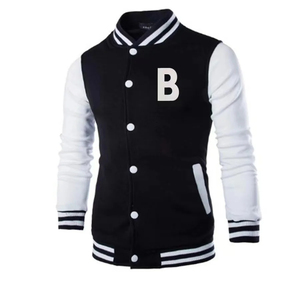 Hot Selling 2025 Custom Logo Unisex University Genuine Leather <b>White</b> and Blue Buttoned Closure Varsity <b>Jacket</b> - Product Image 2