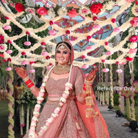 Chadar de Mariage Jasmine avec Bordure Florale Complète, Canopée Phoolon Ki Chaddar pour Mariage Indien/Punjabi/Pakistanais/Nikah
