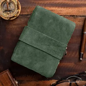 Penutupan kunci jurnal kulit antik, buku jurnal penyihir, jurnal antik 240 halaman, kertas pinggiran bintik antik