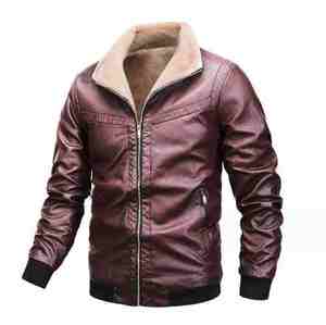 Chaquetas de invierno con cremallera de cuero genuino para hombre, ropa de abrigo informal para motociclista, rompevientos, moda callejera duradera con estilo cálido - Product Image 4
