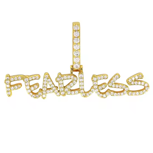 จี้ตัวอักษรไอซ์ฮิปฮอปแร็ปเปอร์ทำจากวัสดุทอง10K/14K ตามสั่ง - Product Image 5