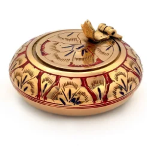 Cenicero de latón vintage con diseño abstracto floral para recibir cigarros y cenizas de cigarrillos al por mayor precio de fábrica barato de la India - Product Image 3