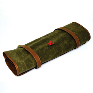 High Quality <b>Leather</b> Bartender Roll up <b>Tool</b> Bag with Separate <b>Pouch</b> Multi Bartender <b>Tool</b> Storing <b>Pouch</b> - Product Image 4