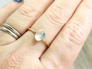 Bague de pierres précieuses en argent 925 Sterling Style Boho pour femme Tendance Pierre de lune Bijoux faits à la main Placage Rhodium Cadeau de mariage pour elle - Product Image 3