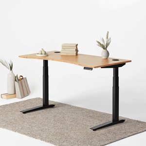 Adjustable Bamboo Standing Laptop <b>Desk</b> with <b>Foldable</b> Drawers - Product Image 1
