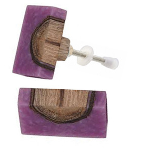 American Style Solid <b>Long</b> Square Purple Resin Wood Brass Drawer Door Cabinet Knobs Handicraft Pull Handle Kitchen - Product Image 2