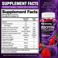 OEM Biotin Collagen Gummies 120 Tablet Suplemen Makanan Pendukung Rambut Kulit Kuku Rasa Raspberry Blueberry Bebas Gula