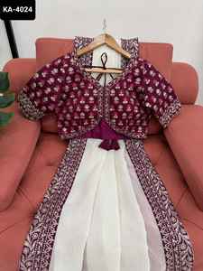 Saree de travail de broderie d'abricot pour femmes le saree parfait pour toutes les occasions - Product Image 6