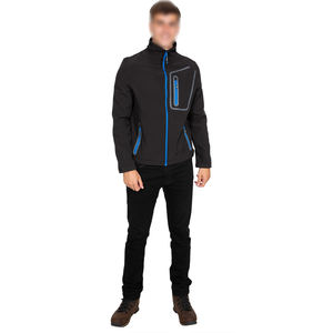 Chaqueta Softshell impermeable a prueba de viento para hombre con cuello levantado logotipo personalizado lona para senderismo al aire libre y aventuras en la montaña - Product Image 2