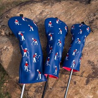 Venta al por mayor divertido Angry Golfer Golf Club Headcovers Woods and Drivers Golf Headcover logotipo personalizado conjunto completo impermeable Head Cover