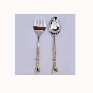 Vajilla de fiesta de gran oferta al por mayor, acero inoxidable, diseño dorado, mango de tallo ramificado, níquel plateado con cubiertos - Product Image 1