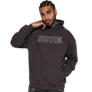 Sweat à capuche épais automne personnalisé imprimé brodé uni et teint surdimensionné pull chaud en coton épais sweat pour hommes femmes confort - Product Image 2