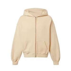 Vente en gros Logo personnalisé unisexe sweat à capuche zippé hommes imprimé bouffant Cardigan surdimensionné fermeture éclair hiver solide motif délavé technique à capuche - Product Image 1
