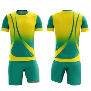 ชุดเล่นฟุตบอลสำหรับผู้ชายเสื้อโพลีเอสเตอร์ระบายอากาศพร้อมกางเกงขาสั้นชุดกีฬาสีพื้นระบายอากาศแห้งเร็ว - Product Image 6