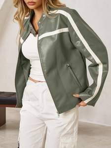 Chaqueta de Cuero para Mujer de Alta Calidad al por Mayor, Diseño Personalizado, Manga Larga, Transpirable, para Exteriores - Product Image 3