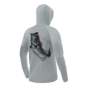 Sudadera con capucha de pesca de manga larga personalizada Secado rápido Protección solar Pesca Sudadera con capucha Camisas Ropa de pesca UV - Product Image 2