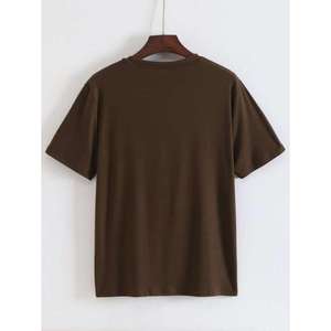 Camiseta de hombre con estampado liso, camisetas de algodón OEM personalizadas, camisetas de calidad de larga duración absorbentes de sudor, logotipo personalizado - Product Image 4