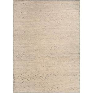 พรมขนสัตว์ถักมือสีเบจน้ำตาลลายเรขาคณิตสำหรับห้องนั่งเล่น พรมปูพื้นห้องโถงรูปทรงสี่เหลี่ยมผืนผ้า - Product Image 1