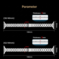 Bracelet de montre en acier inoxydable à trois maillons, bracelet métallique compatible avec Apple Watch Series 1-11 Ultra 1-3, fabricant OEM personnalisé