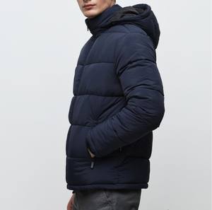 Blouson matelassé unisexe bleu à col montant PAKISTAN TANNERY, style hiver décontracté, fermeture éclair, toile respirante, teinture unie, service OEM - Product Image 4