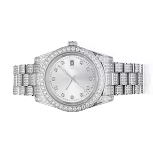 Reloj de pulsera de diamantes VVS Moissanite de alta calidad, superventas, movimiento de cuarzo de acero inoxidable, estilo Hip Hop helado para hombres - Product Image 2