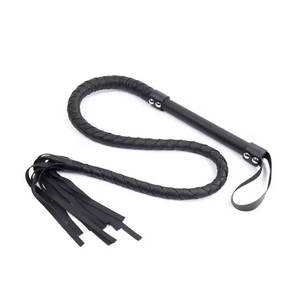 Fouet de cheval Durable en faux cuir noir de haute qualité pour Costume d'entraînement Rodeo Cosplay équestre en plein air - Product Image 1