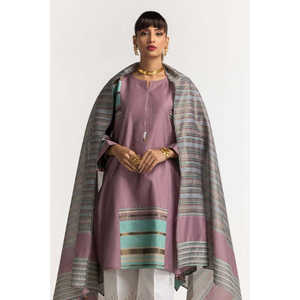 Chemise et dupatta en crêpe orné de motifs, style bohème, teint en fil, pour le printemps/été IPS-24-33 - Product Image 4