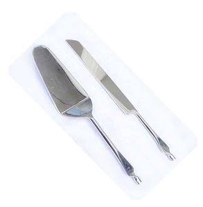 Ensemble de couteau et spatule à gâteau en cuivre pour décoration de table, avec manche en bois, design rectangulaire antiadhésif, 2 pièces, outils à gâteau - Product Image 5