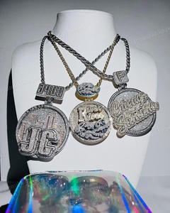 Moissanite Diamant Hip Hop Lettre Personnalisée 3D Ronde Glacée Pendentif en Argent Sterling Vente en Gros VVS Diamant Bijoux Pendentif Brillant - Product Image 2