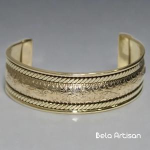 Boutons de manchette et bracelets artisanaux en laiton et cuivre de style antique, élégants accessoires de bijouterie - Product Image 5