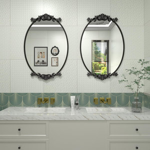 Victorian Oval Wall <strong>Mirror</strong> Ornate Baroque Scrollwork Crown Design <strong>Mirror</strong> for Bathroom Bedroom Gothic Vintage Home Decor - Product Image 1
