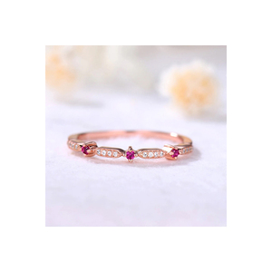 แหวนทองแท้เครื่องประดับอัญมณีทัวร์มาลีนสีชมพูสุดหรูดีไซน์ใหม่แหวนทองชั้นดีพร้อมแหวนเพชรแท้ - Product Image 1