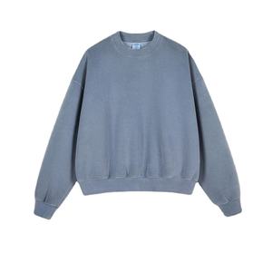 Sweat-shirts à manches longues en molleton de coton 350 GSM avec logo personnalisé, prix de gros, sweat-shirts à col rond surdimensionnés pour femmes - Product Image 1