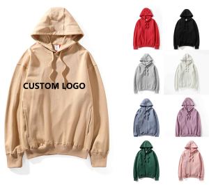 Survêtements d'hiver pour hommes à capuche en coton épais 420 g/m² avec impression en relief, sweats à capuche 100 % coton, streetwear personnalisé - Product Image 1