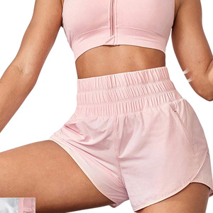 Pantalones cortos de yoga con logotipo personalizado para mujer, tela elástica transpirable, técnica de diamantes de imitación sólidos para gimnasio, uso activo, diseño OEM para - Product Image 1