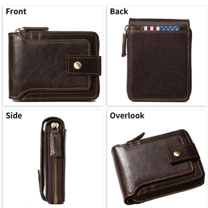 Nueva Cartera Corta para Hombre, Multifuncional, Vintage, Tarjetero, Monedero de Cuero PU, Cartera Delgada de Cuero para Hombre - Product Image 2