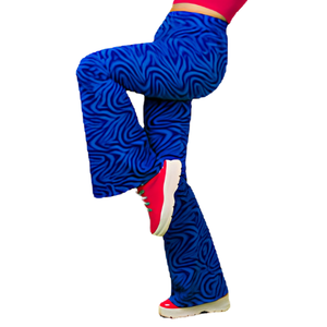 <b>Flare</b> <b>Leggings</b> High Waist Yoga Gym Workout Seamless Cotton Ribbed Wide Leg Butt Lifting Scrunch Pockets Custom OEM Wholesale - Product Image 3
