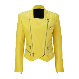 Genuine Leather Unique Vintage Motorcycle Fall Autumn Winter Jacket Lady <b>Women</b> Faux Pu Leather <b>Coat</b> Jackets - Product Image 4