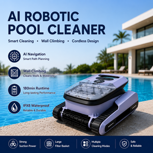 Robot de nettoyage automatique de piscine avec batterie au lithium, matériau ABS, nettoyage en profondeur et forte aspiration pour <span class=keywords><strong>piscines</strong></span> résidentielles - Product Image 2