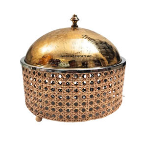 Calentador de comida de metal decorativo para boda, mesa redonda, cazuela hecha a mano, calentador de comida de metal de lujo de calidad superior - Product Image 6